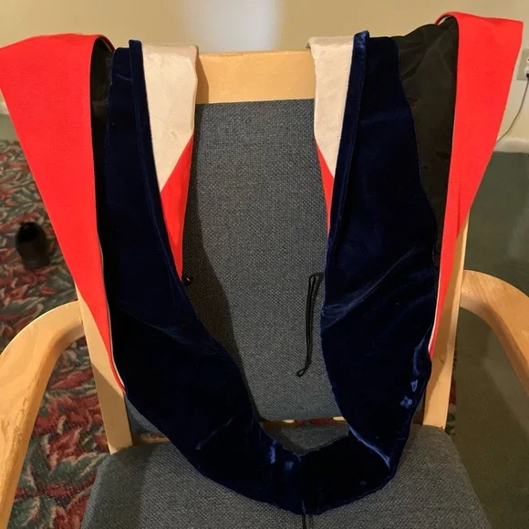 Cotrell Leonard PhD Doctoral Hood Graduation ceremony cowl Regalia Blue white OS - Picture 11 of 13